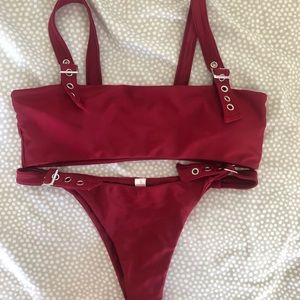 koana swim torri buckle set in color wine